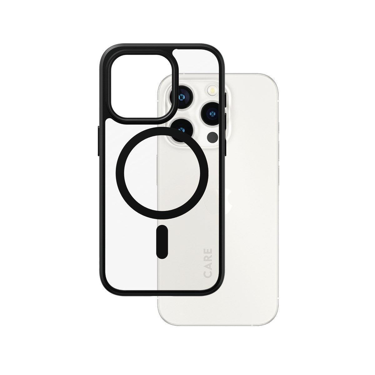 CARE by PanzerGlass® Flagship Case Transparent Urban Combat m. Sort MagSafe iPhone 15 Pro
